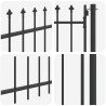 Porte de Clôture Gris 100 x 250 cm Acier peint par poudre 