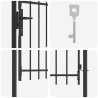 Porte de Clôture Gris 100 x 250 cm Acier peint par poudre 