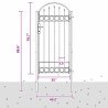 Porte de Clôture Gris 100 x 250 cm Acier peint par poudre 