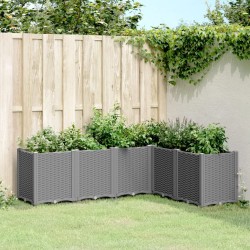 Jardinière gris clair 160x120x53 cm polypropylène 