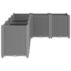 Jardinière gris clair 160x120x53 cm polypropylène 