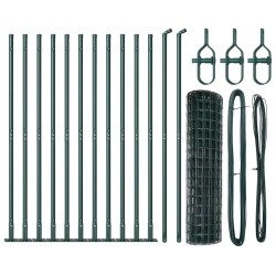 Clôture Euro avec 13 poteaux flasques 0,8 x 25 m en acier galvanisé 