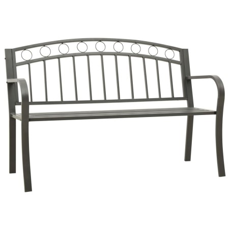 Banc de jardin Gris 120 cm Acier 