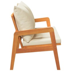 Banc de jardin avec coussins 115x65x71 cm Bois d'acacia massif 