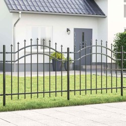 Clôture de jardin Gris 140 cm Acier peint par poudre 