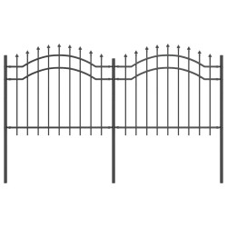 Clôture de jardin Gris 140 cm Acier peint par poudre 