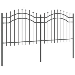 Clôture de jardin Gris 140 cm Acier peint par poudre 