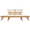 Banc de jardin avec coussins 2-en-1 190 cm Bois solide d'acacia 