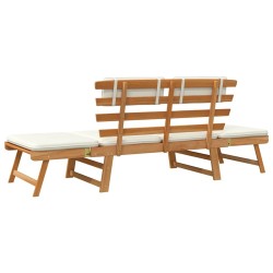 Banc de jardin avec coussins 2-en-1 190 cm Bois solide d'acacia 