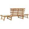Banc de jardin avec coussins 2-en-1 190 cm Bois solide d'acacia 