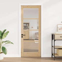 Porte intérieure avec verre "ORKDAL" 78x202x4 cm Bois solide en pin 