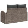 Canapé de jardin 2 places avec coussins gris en Poly Rattan 