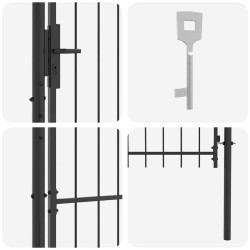 Porte de Jardin Gris 150 x 100 cm 100 x 150 cm Acier 