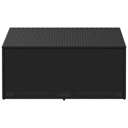 Boîte de rangement de jardin noir 110x50x58 cm résine tressée 