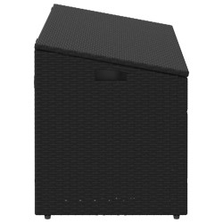 Boîte de rangement de jardin noir 110x50x58 cm résine tressée 