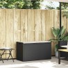 Banc de rangement extérieur coussin noir 100 cm résine tressée 