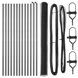 Ensemble de Clôture 2 pièces Gris Acier 25 x 1,5 m Durable 