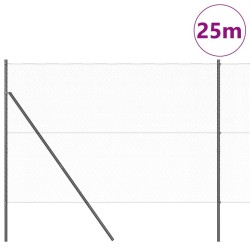 Ensemble de Clôture 2 pièces Gris Acier 25 x 1,5 m Durable 