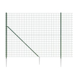 Clôture en treillis métallique et piquet d'ancrage vert 1,8x10m 