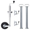 Roue jockey 48 mm avec 2 tubes de support et 3 pinces fendues 