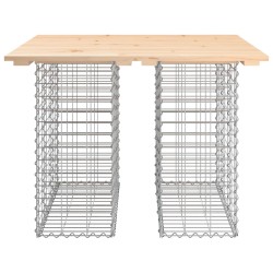 Banc de jardin design de gabion 100x102x72cm bois massif de pin 