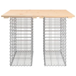 Banc de jardin design de gabion 100x102x72cm bois massif de pin 