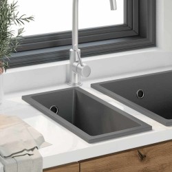Évier de cuisine avec trop-plein en granit gris 