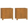 Jardinières avec pieds 2 pcs Rouillé 42x40x43 cm Acier corten 