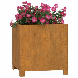 Jardinières avec pieds 2 pcs Rouillé 42x40x43 cm Acier corten 