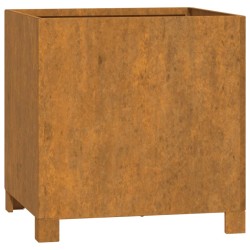 Jardinières avec pieds 2 pcs Rouillé 42x40x43 cm Acier corten 