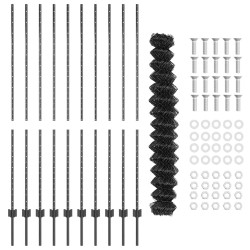 Clôture en treillis avec 20 piquets en U Gris 1,6x10 m Acier 