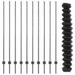 Clôture en treillis avec 20 piquets en U Gris 1,6x10 m Acier 