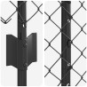 Clôture en treillis avec 20 piquets en U Gris 1,6x10 m Acier 