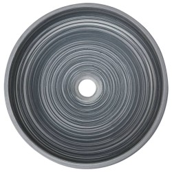 Vasque à poser gris rond Φ41x14 cm céramique 