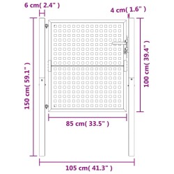Portail de jardin anthracite 105x150 cm acier 