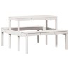 Table de pique-nique blanc 110x134x75 cm bois massif de pin 