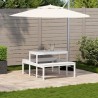 Table de pique-nique blanc 110x134x75 cm bois massif de pin 