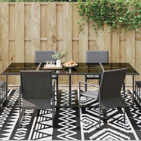 Tapis d'extérieur ARAKIL Noir et blanc Polypropylène 300 x 400 cm 