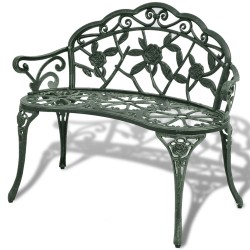 Banc de jardin 100 cm Aluminium coulé Vert 