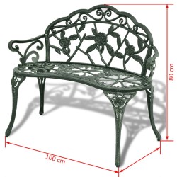 Banc de jardin 100 cm Aluminium coulé Vert 