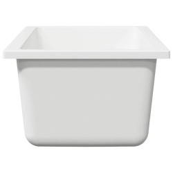 Évier de Cuisine en Granit Blanc avec Trou de Trop-plein 