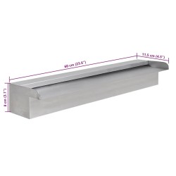 Lame d'eau rectangulaire 60 cm Acier inoxydable pour piscine 