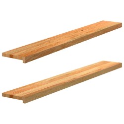 Appuis de fenêtre 2 pcs marron clair bois de chêne massif 