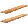 Appuis de fenêtre 2 pcs marron clair bois de chêne massif 