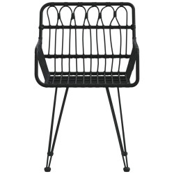 Chaises de jardin lot de 2 avec accoudoir Noir 56x64x80 cm 