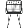 Chaises de jardin lot de 2 avec accoudoir Noir 56x64x80 cm 