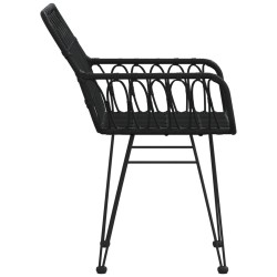 Chaises de jardin lot de 2 avec accoudoir Noir 56x64x80 cm 