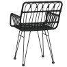 Chaises de jardin lot de 2 avec accoudoir Noir 56x64x80 cm 