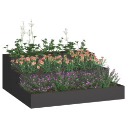 Jardinier 3 étagères 90x90x35 cm Acier noir 