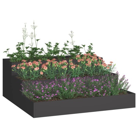 Jardinier 3 étagères 90x90x35 cm Acier noir 